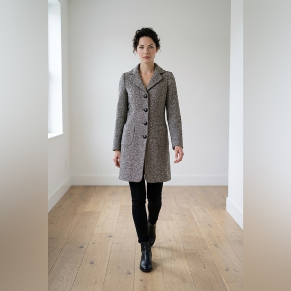 Banana Republic Brown Tweed Tailored Frock Coat size XS - Picture 2 of 16